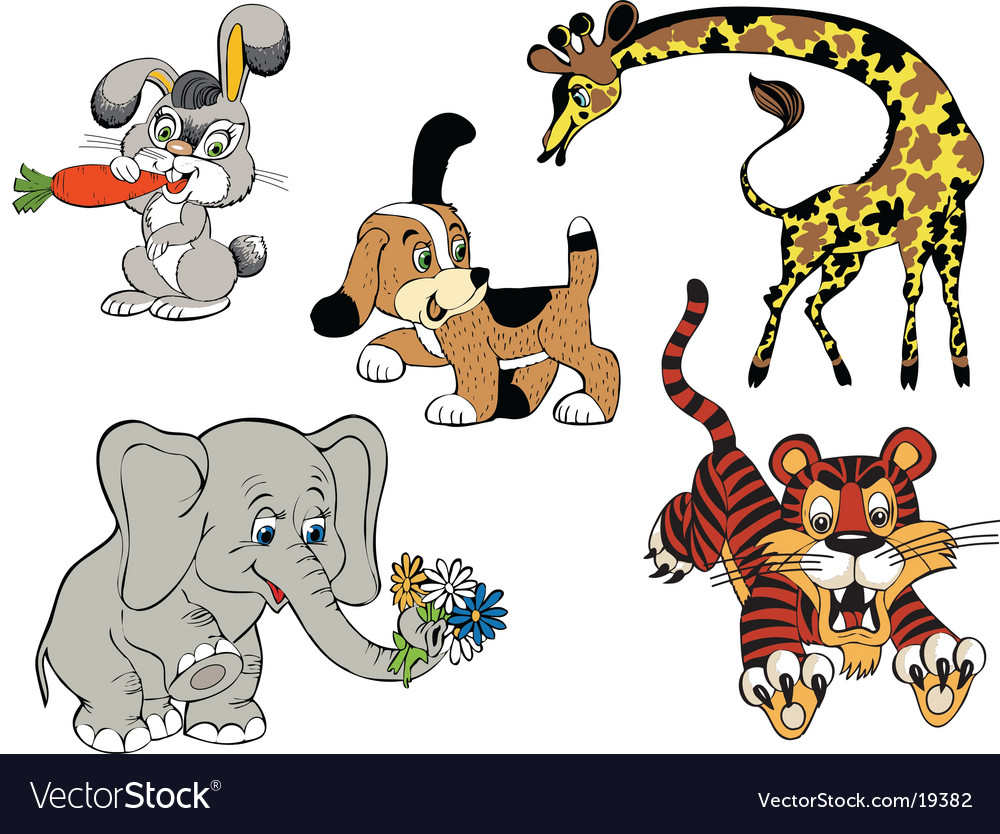 Cartoon Tiere spielen