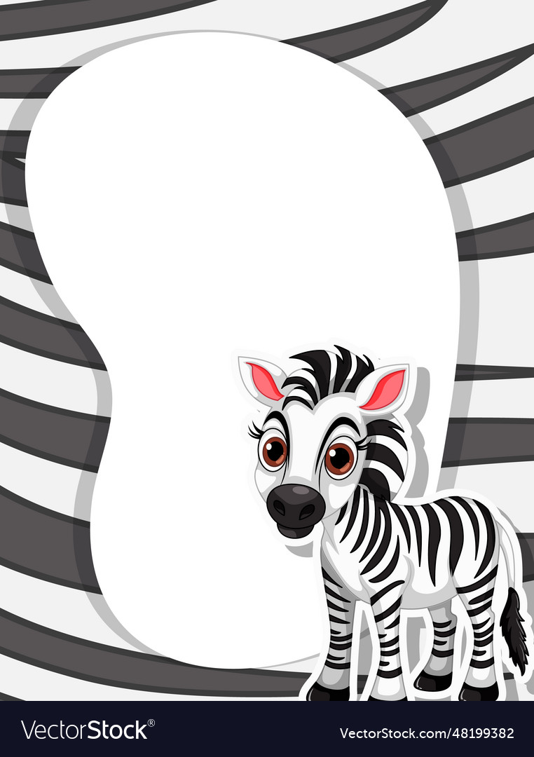 Cartoon Zebra Charakter mit Musterrand
