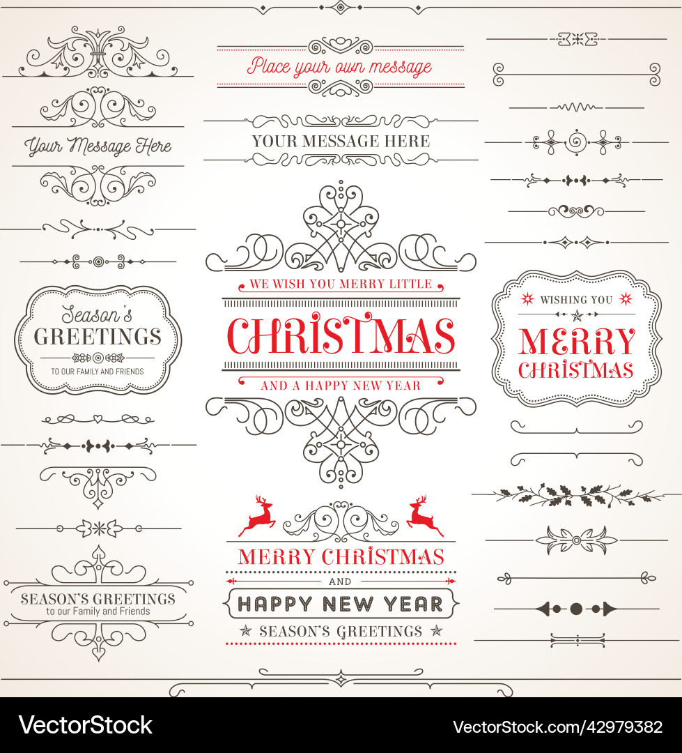 Christmas labels and elements Royalty Free Vector Image
