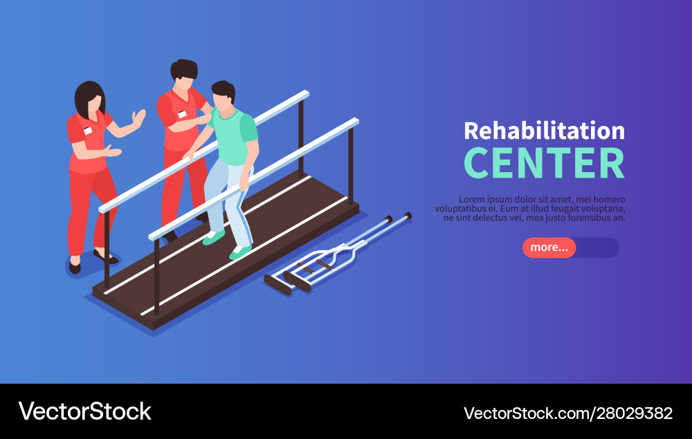 Clinical Rehabilitation Isometric Banner Vector Image