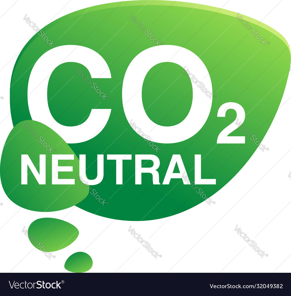 Co Neutral Stamp Net Zero Carbon Footprint Vector Image