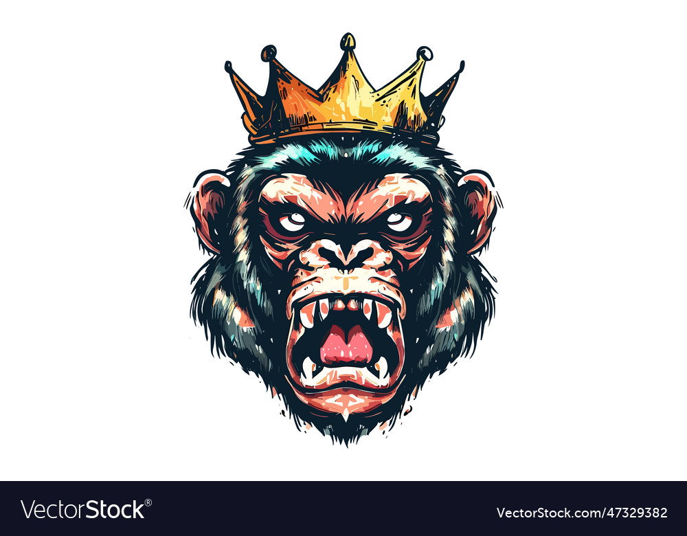 Fierce ape with angry expression Royalty Free Vector Image