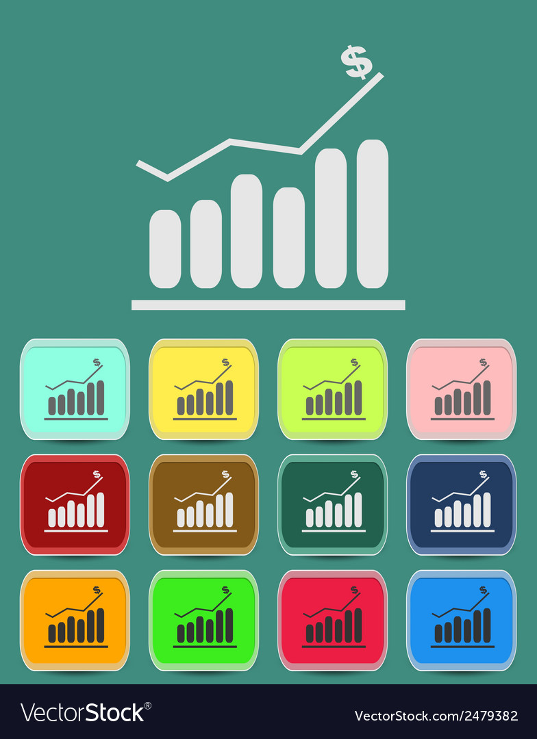 Graph icon with color variations