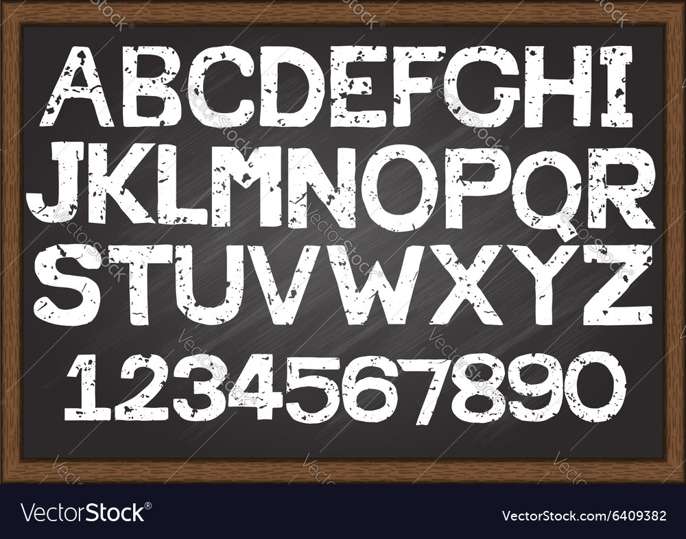 hand drawn fonts chalkboard royalty free vector image