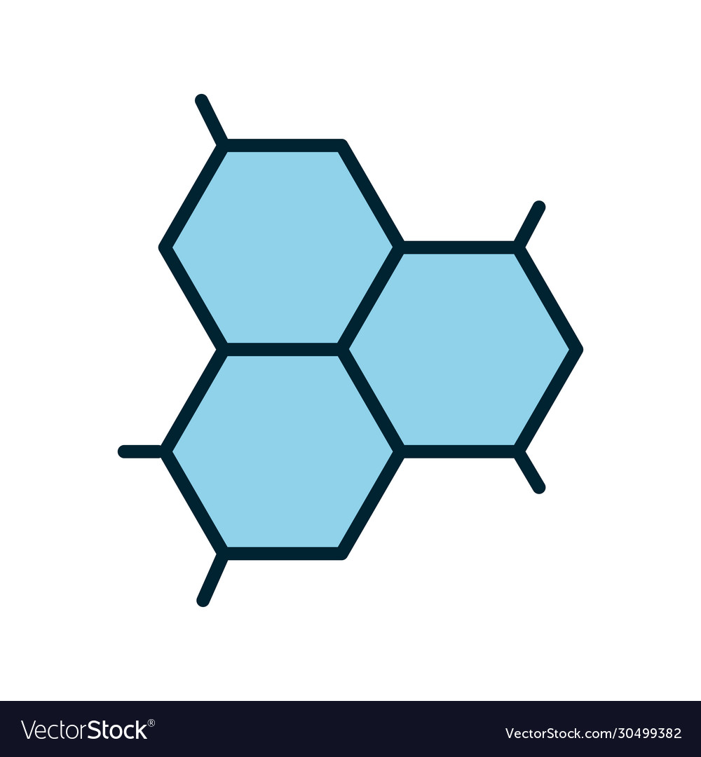 Isolated atom line and fill style icon