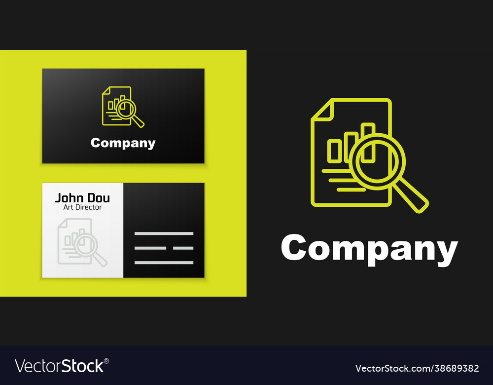 Logotype line document with graph chart icon