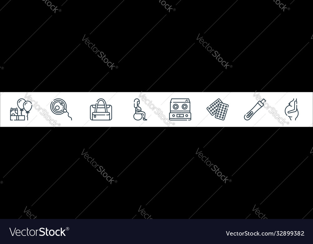 Maternity line icons linear set quality