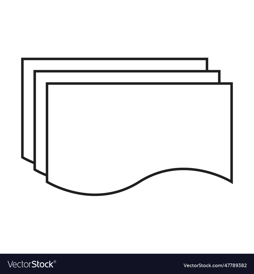 Multiple document flow chart shape element vector image Multiple document flow chart shape element