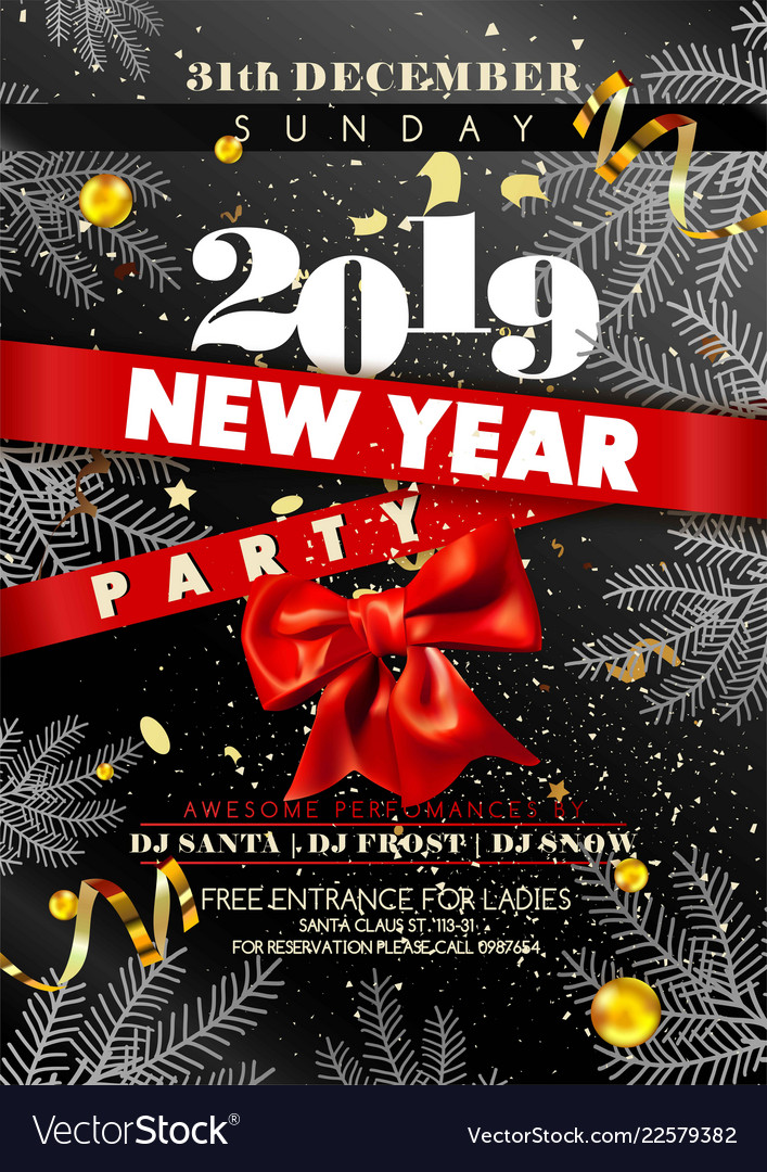 New Year Party Invitation Poster With Date And Day Party Invitation Poster With Date And Day