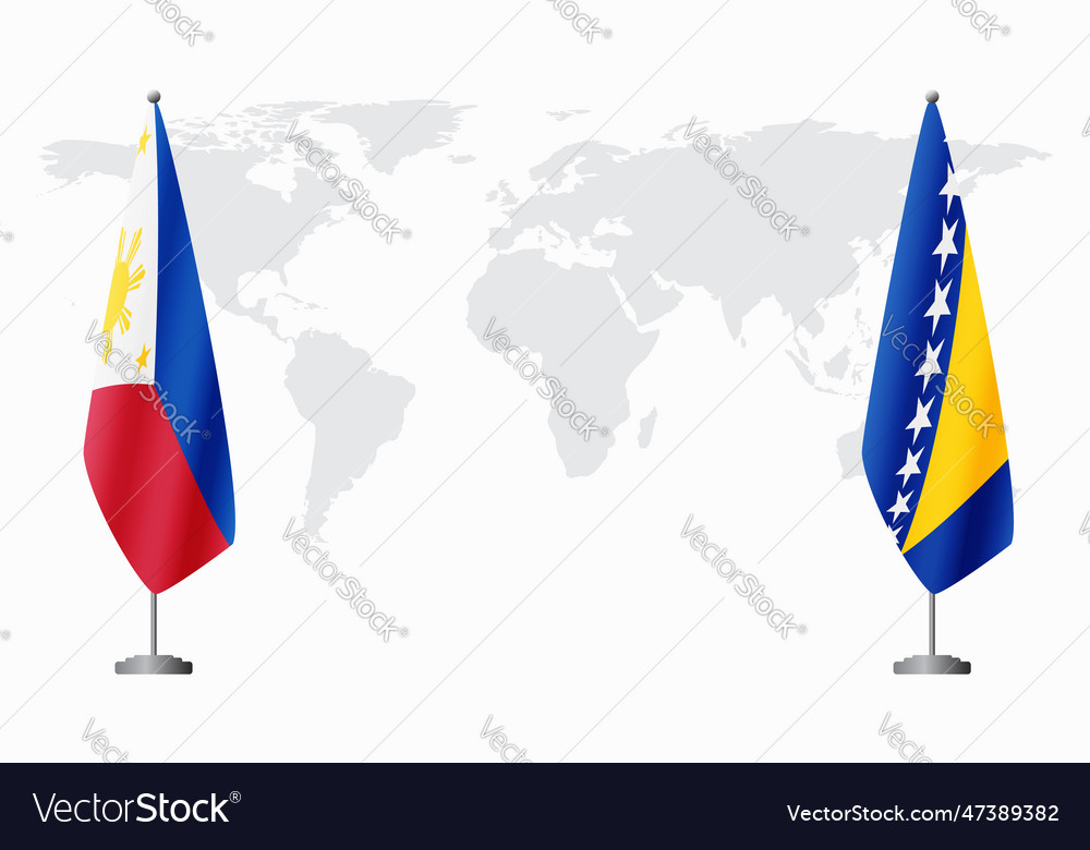 Philippines and bosnia herzegovina flags Vector Image