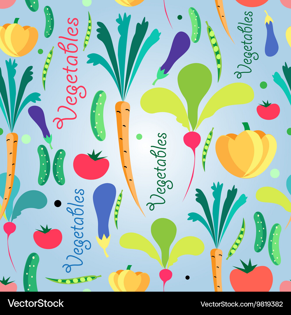 Seamless pattern vegetables Royalty Free Vector Image