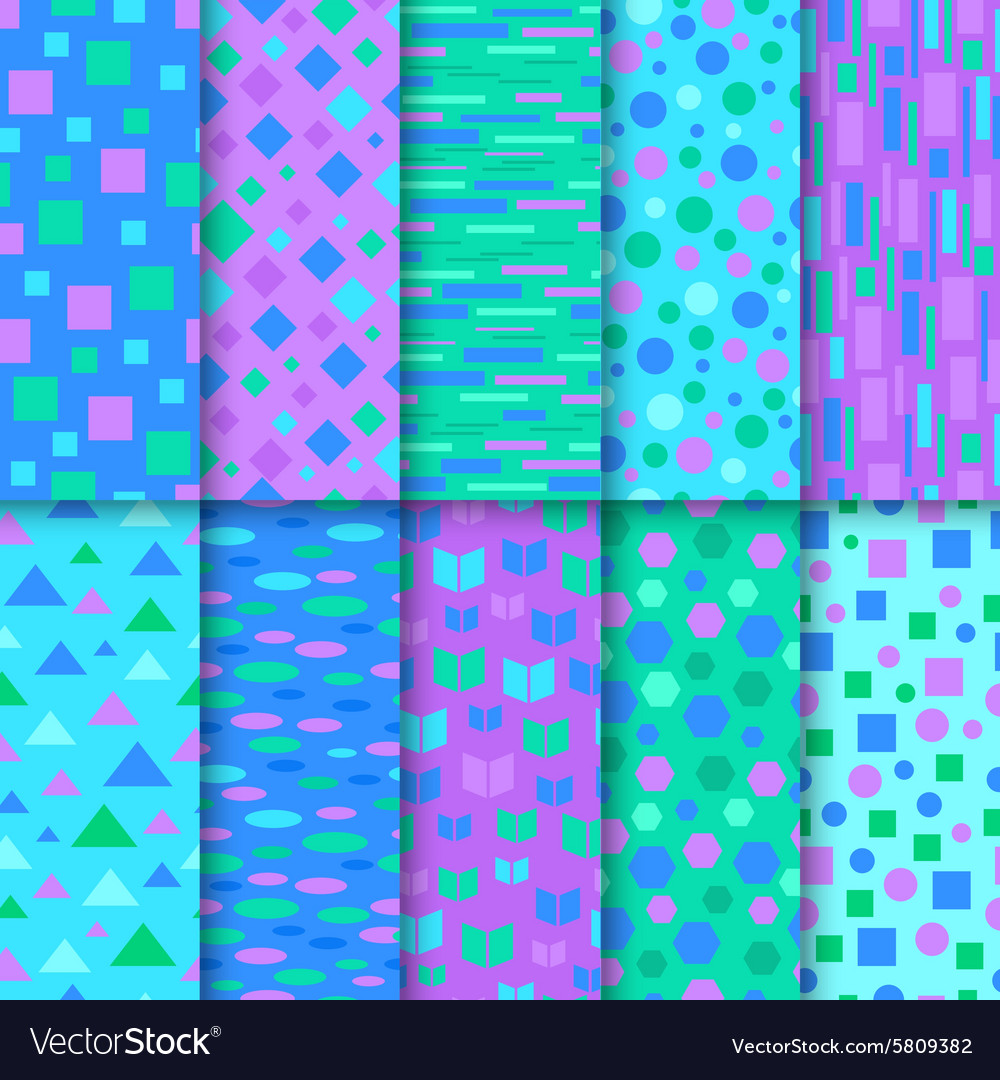 Set of seamless colorful patterns
