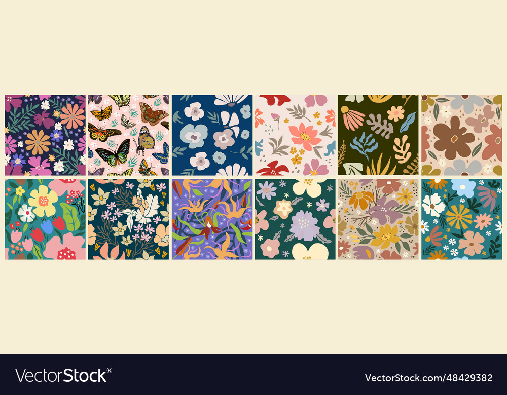 Set of simple colorful seamless patterns Vector Image Set of simple colorful seamless patterns