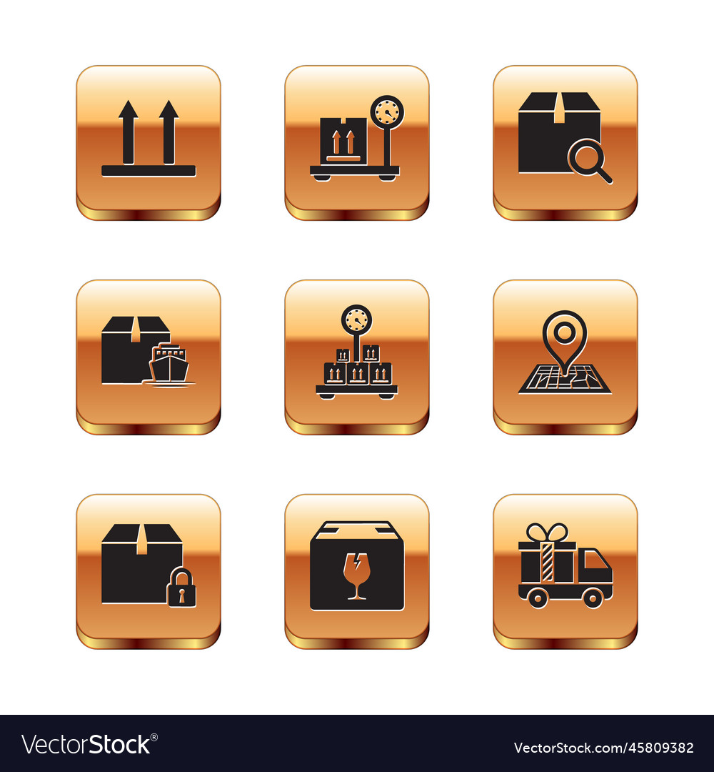 Set this side up locked package delivery box Vector Image