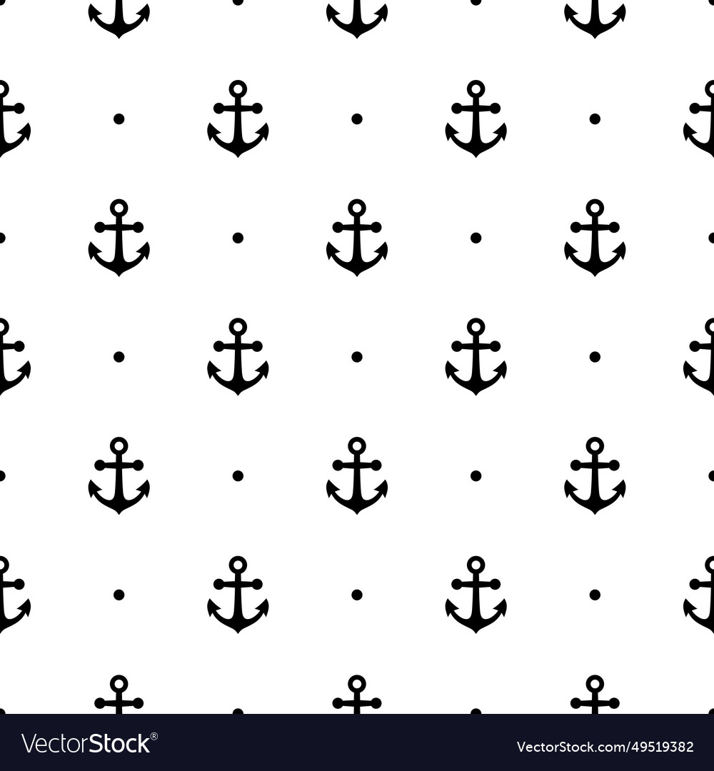 Ship anchors cute marine seamless pattern