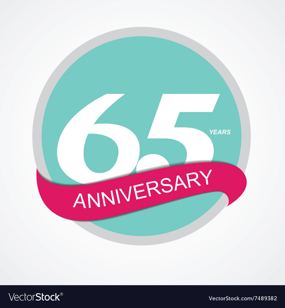 Template Logo 65 Anniversary Royalty Free Vector Image