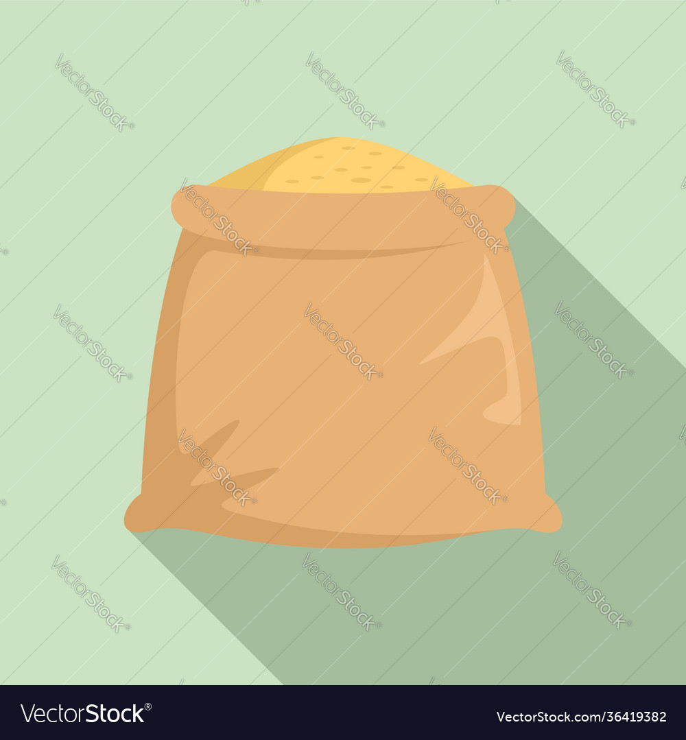 Wheat sack icon flat style Royalty Free Vector Image