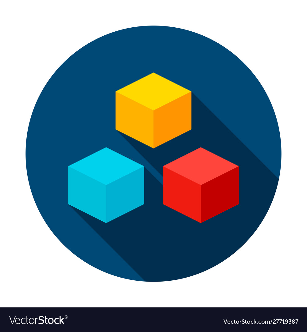 3D Cube with Circle Shadow