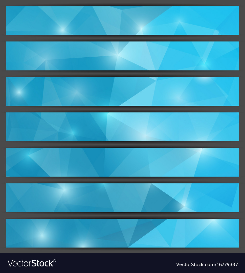 Banners template with triangular mosaic background