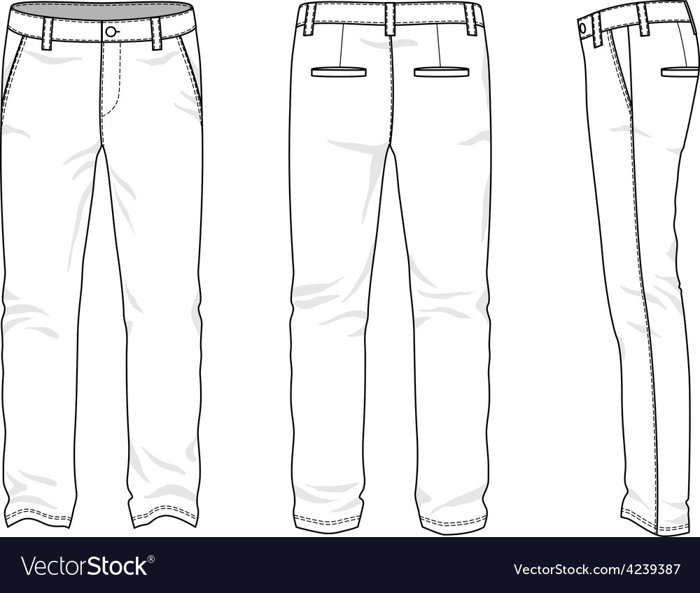 Blank mens chinos Royalty Free Vector Image - VectorStock