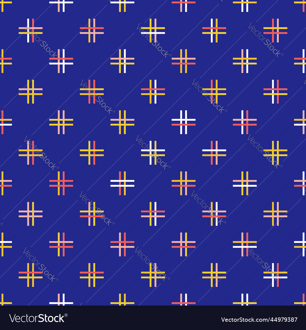 Broken lines retro geometric seamless pattern vector image Broken lines retro geometric seamless pattern