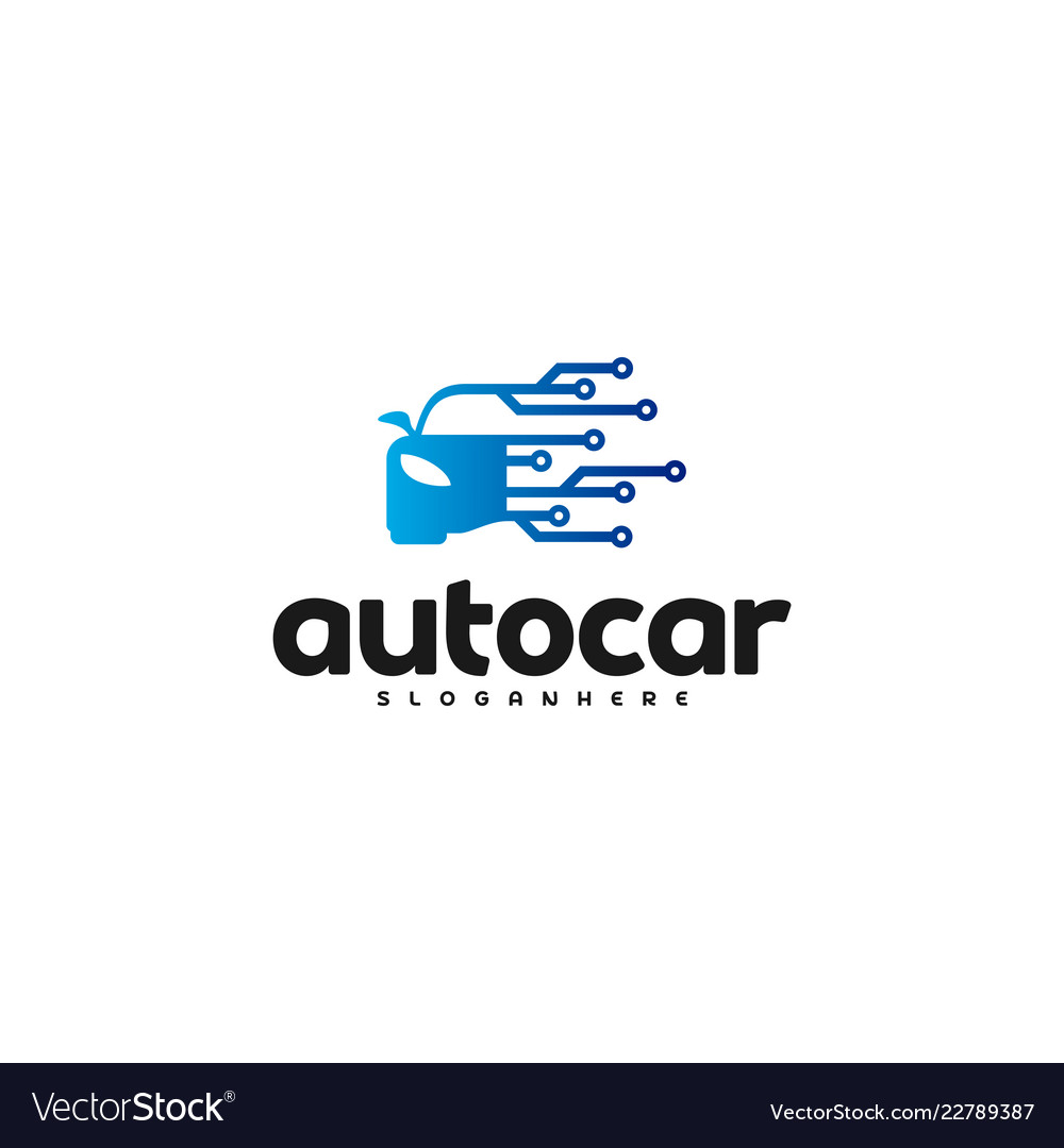 Car tech logo template design auto logo tech Vector Image