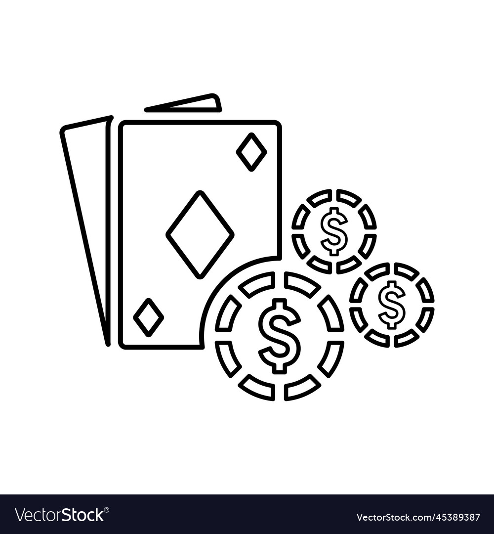 Casino Chip Outline Icon Line Art Royalty Free Vector Image