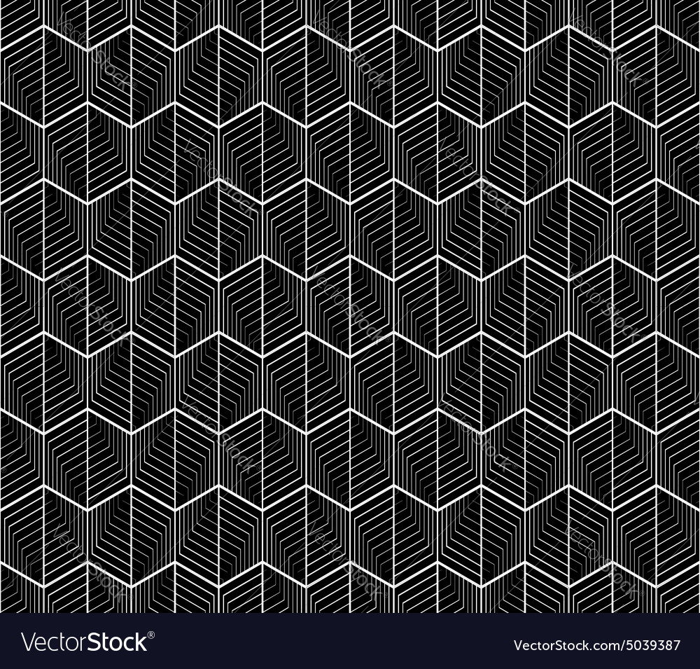 Design seamless monochrome hexagon pattern