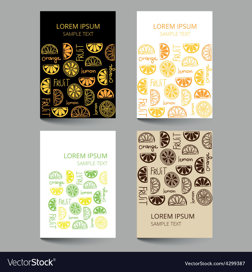 Document template with fruit citrus pattern