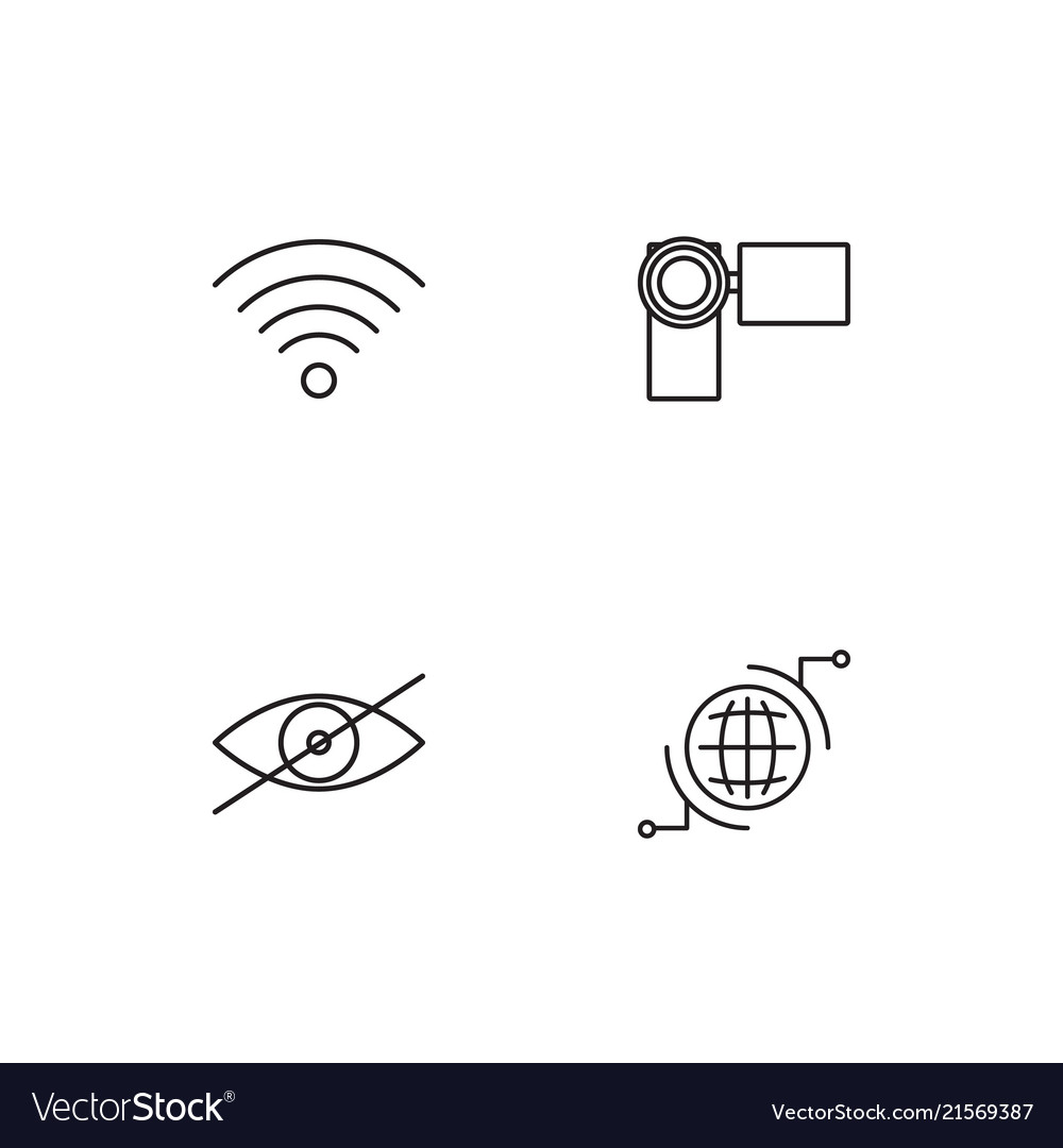 Electrical devices linear icons set simple