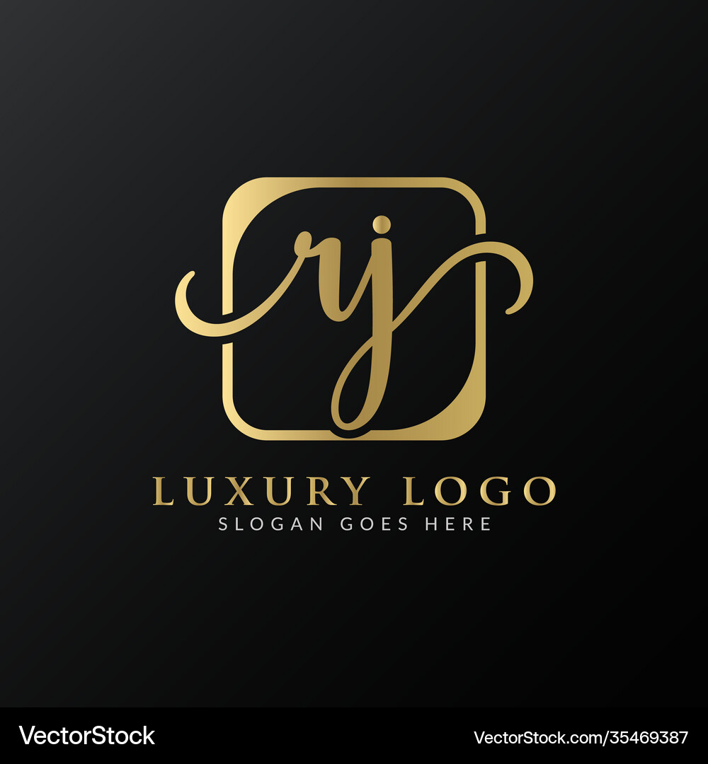 Initial rj letter logo design modern typography Vector Image