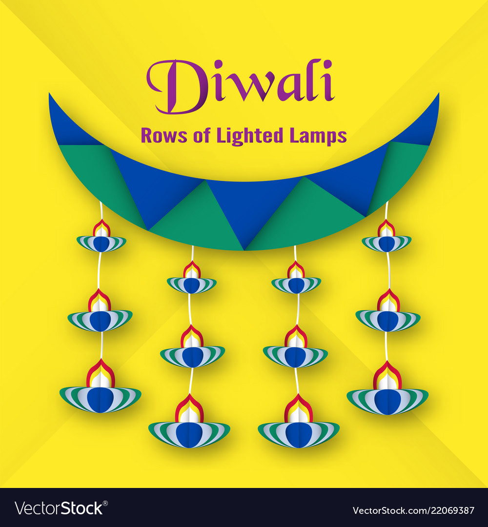 Invitation card for diwali festival of hindu Vector Image