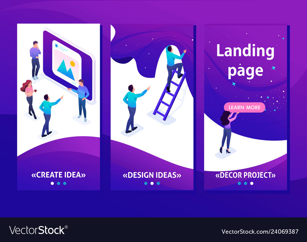 Isometric development and creation of a website vector image Isometric development and creation of a website
