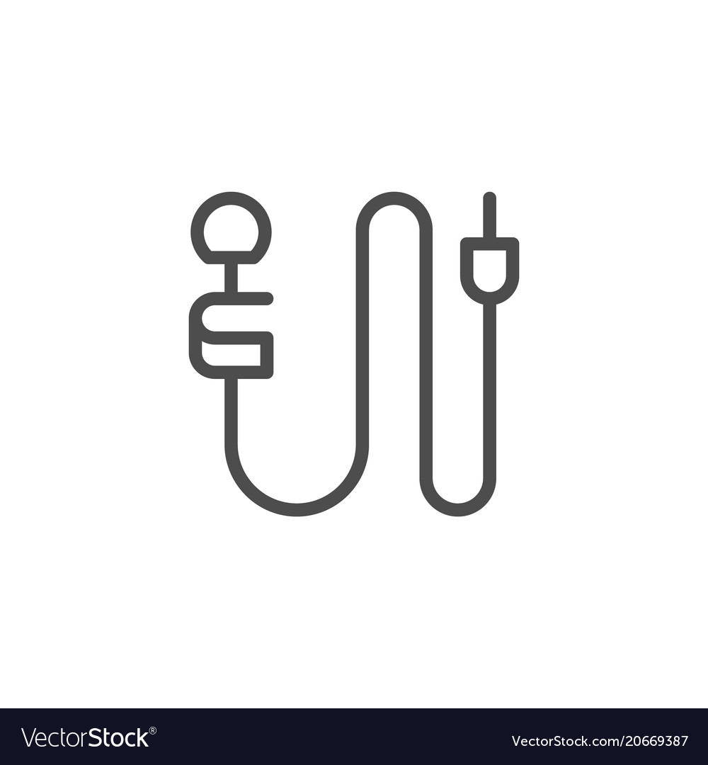 Lapel microphone line icon Royalty Free Vector Image