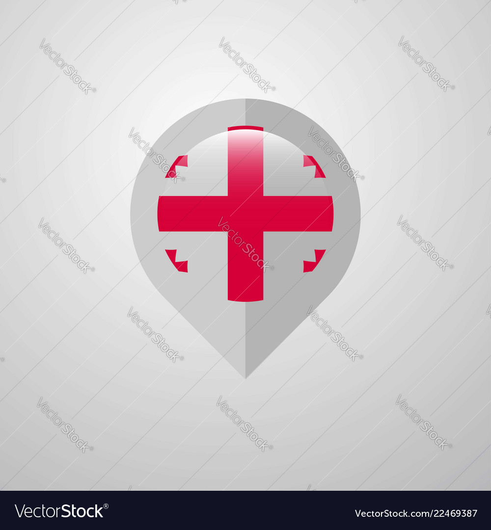 Map navigation pointer with georgia flag design