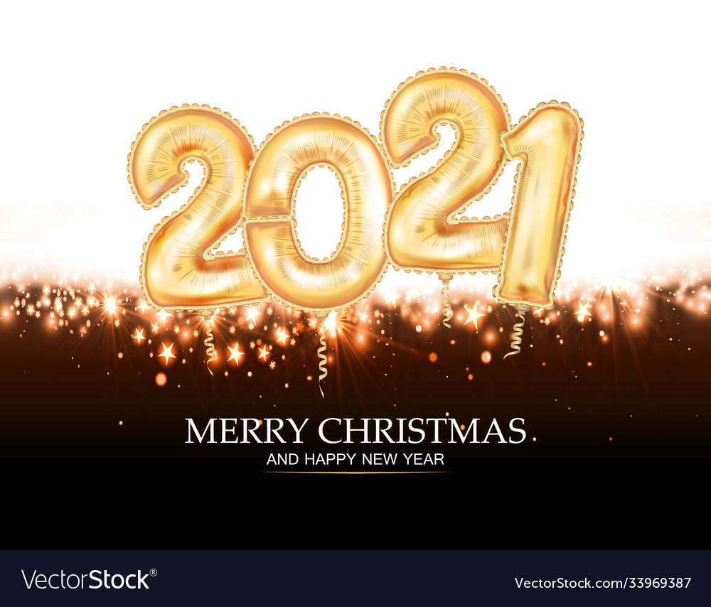 New year golden balloon metallic numbers Vector Image New year golden balloon metallic numbers