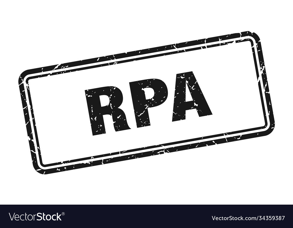 Rpa Stempel Quadrat Grunge Zeichen auf weißem Hintergrund