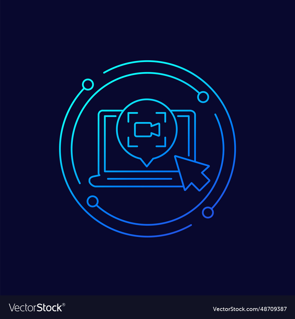 Screen recording icon with a laptop linear design