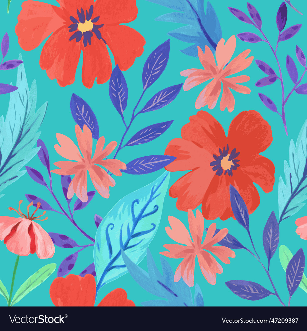 Seamless pattern with abstract red colorful