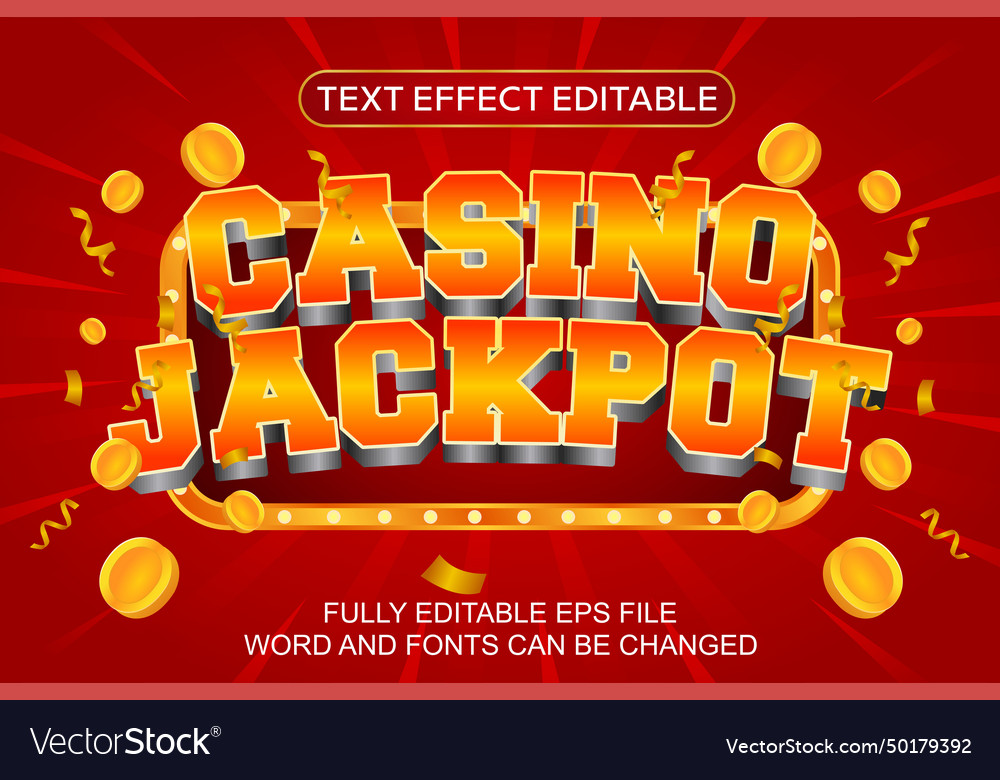 3d text effect casino jackpot editable