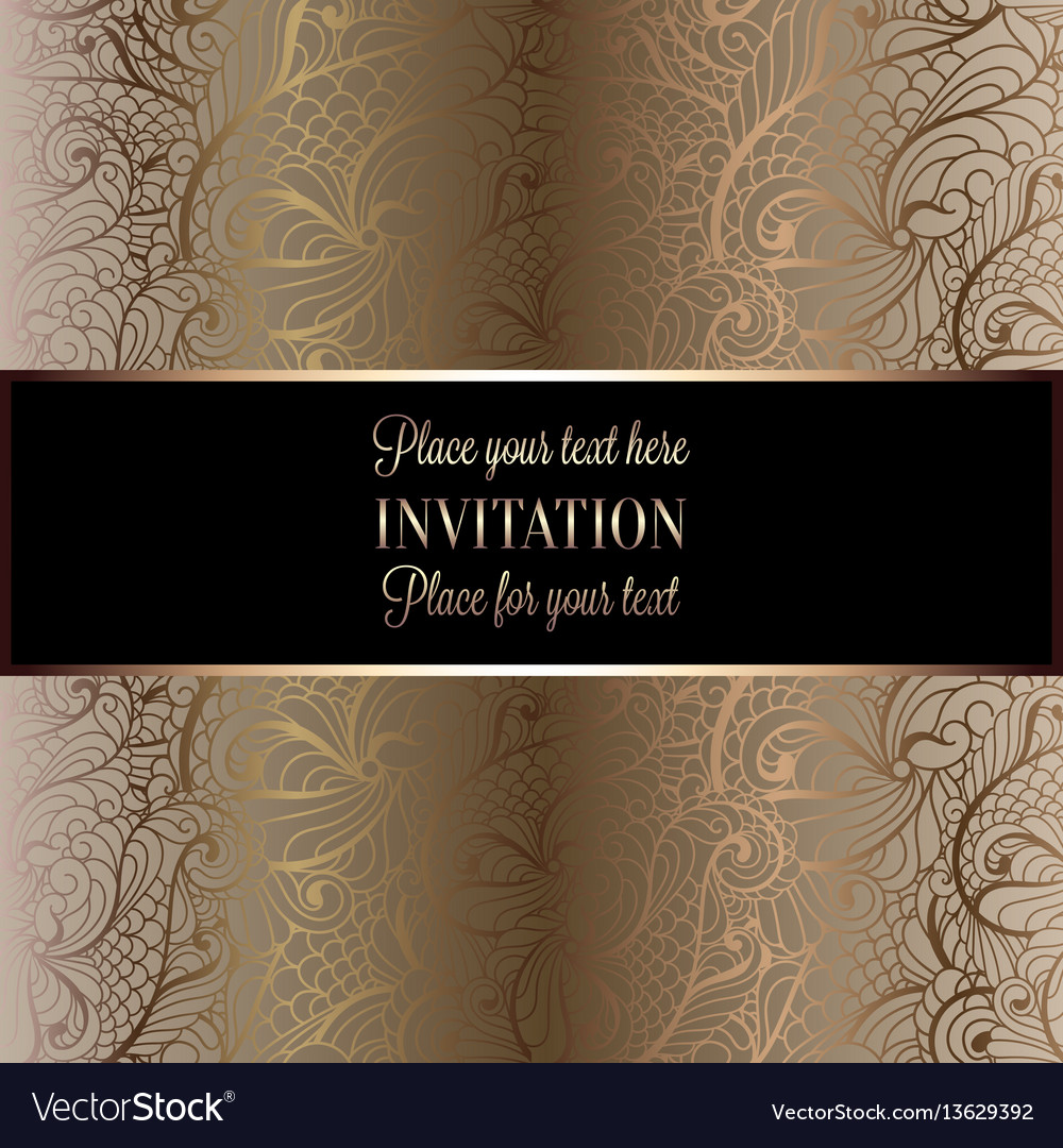 Baroque background with antique luxury black and Vector Image