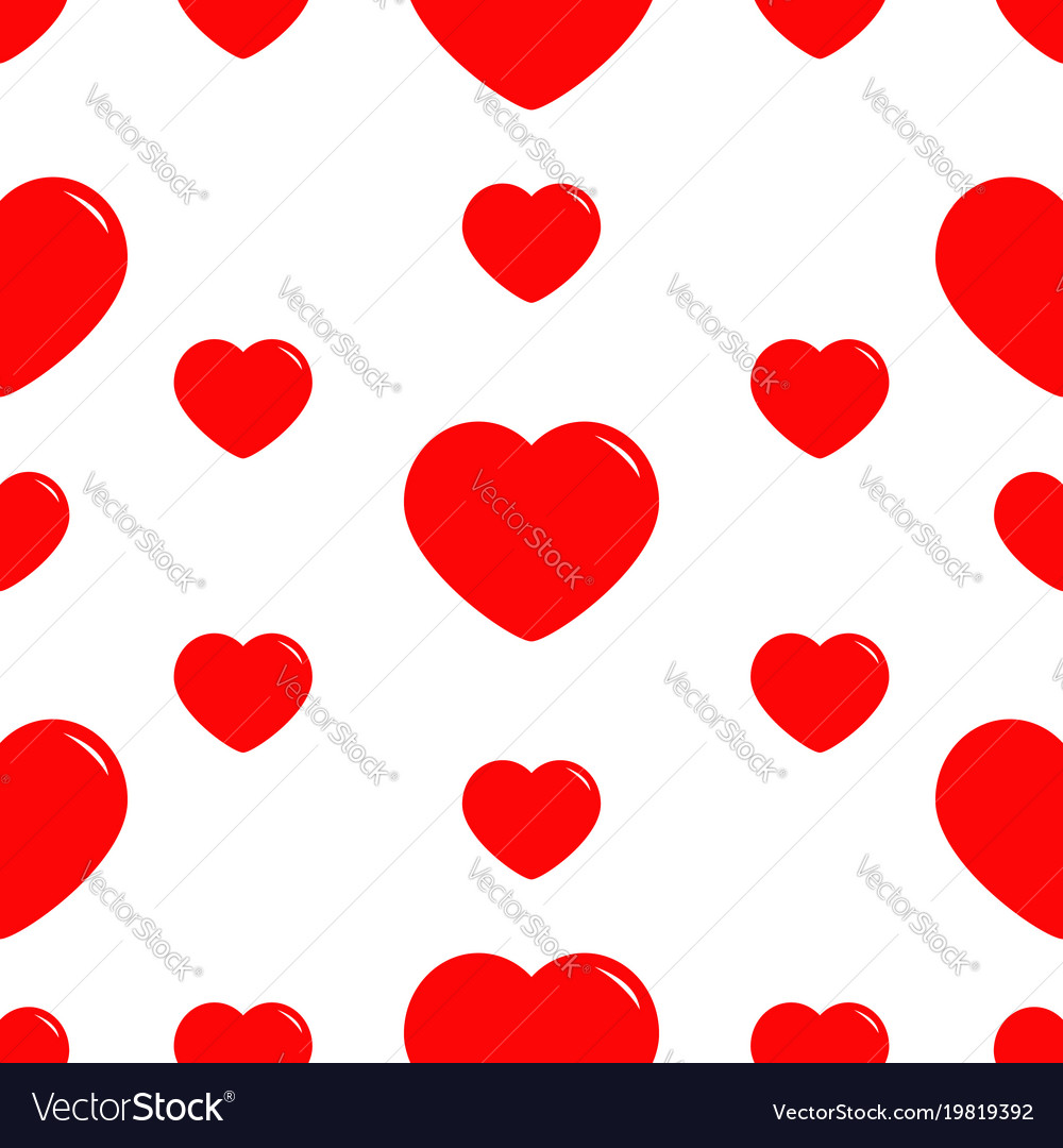 Big red heart seamless pattern wrapping paper Vector Image