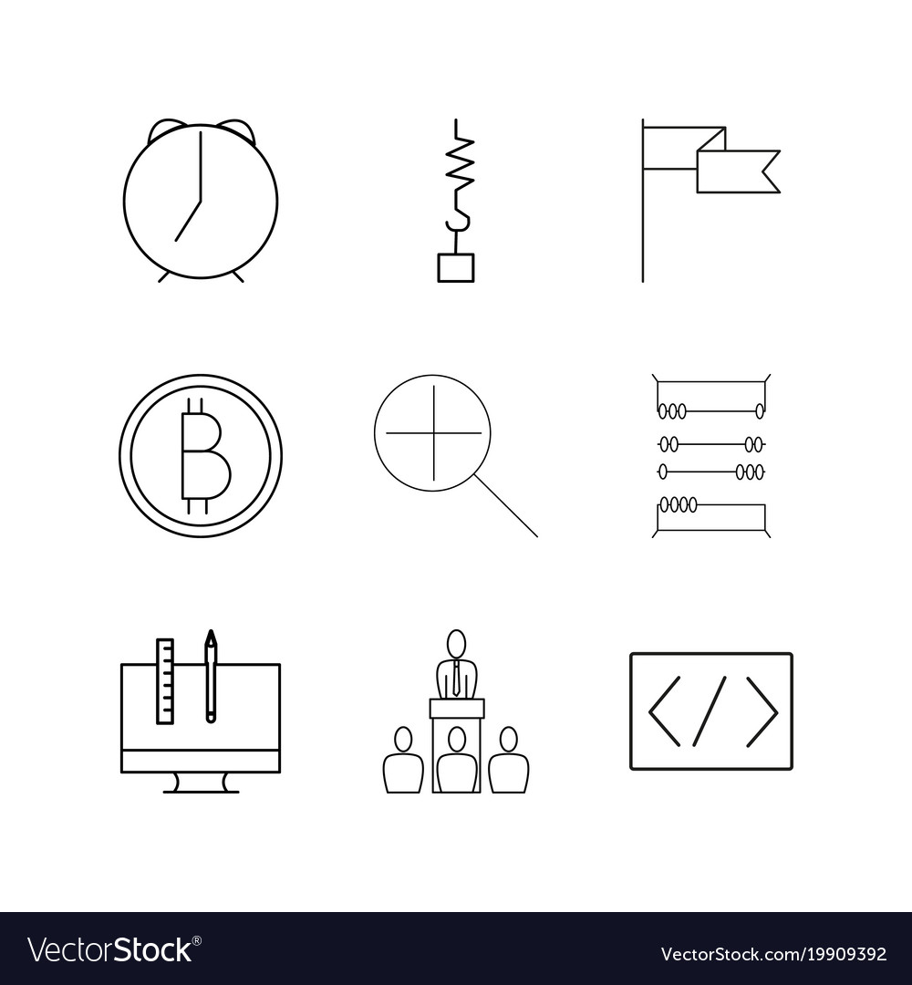 Business linear icon set simple outline icons