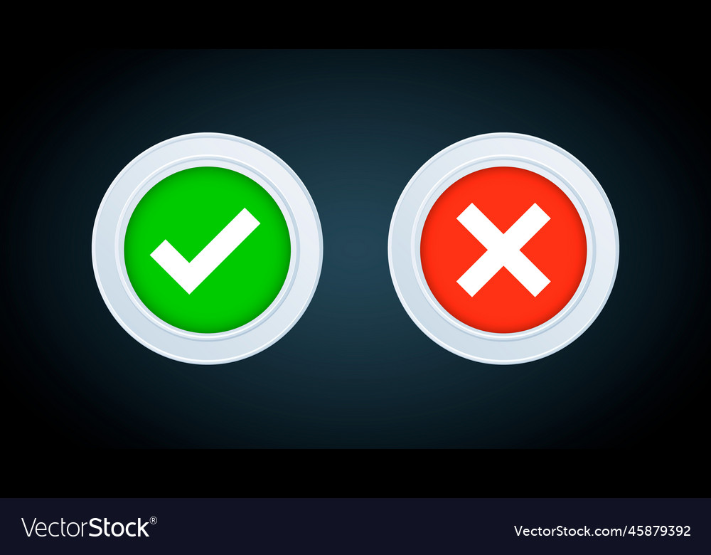 Premium Vector  Check mark icon and cross icons with long shadow