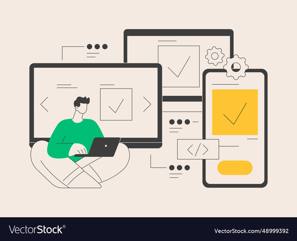 Cross-platform development abstract concept vector image Cross-platform development abstract concept