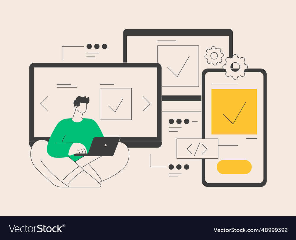 Cross-platform development abstract concept