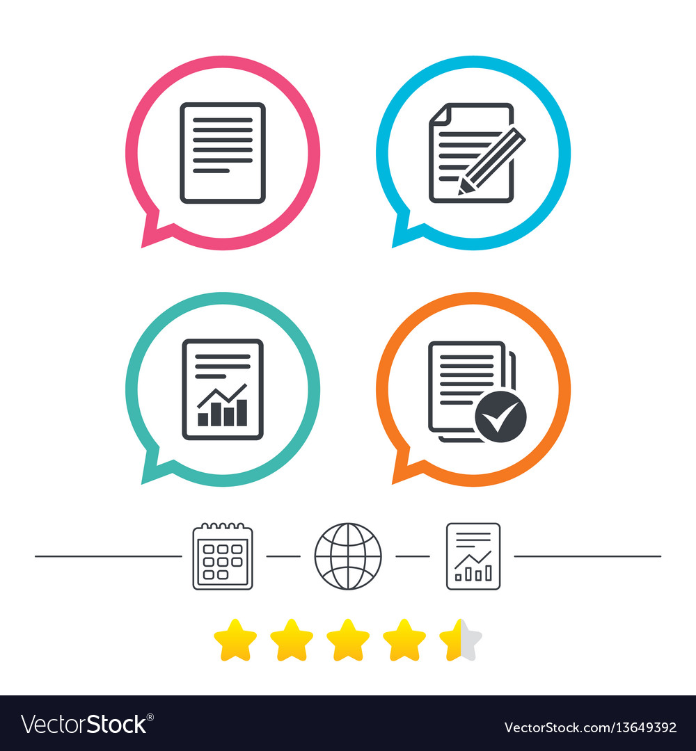 Dokument-Symbole Datei mit Diagramm und Checkbox vector image Dokument-Symbole Datei mit Diagramm und Checkbox