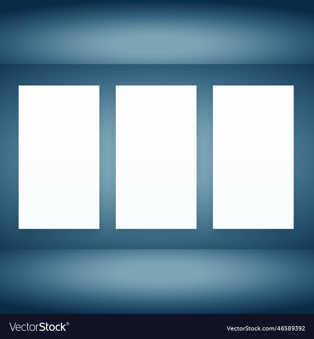 Empty display frame with spot light