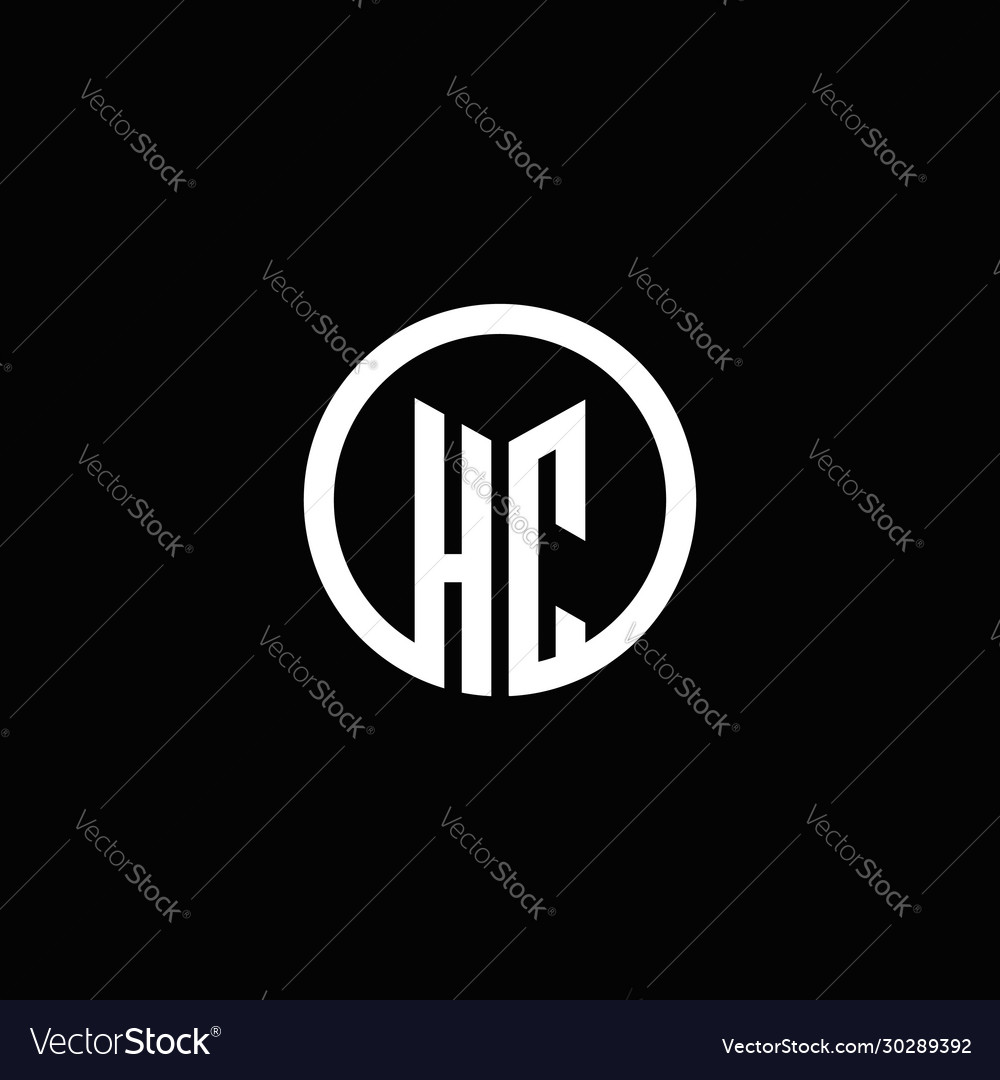 Hc monogram logo isolated with a rotating circle Vector Image Hc monogram logo isolated with a rotating circle
