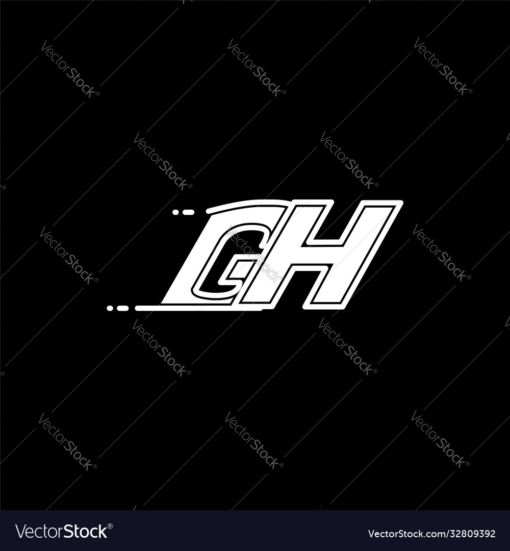 Initial gh logo design with shape style